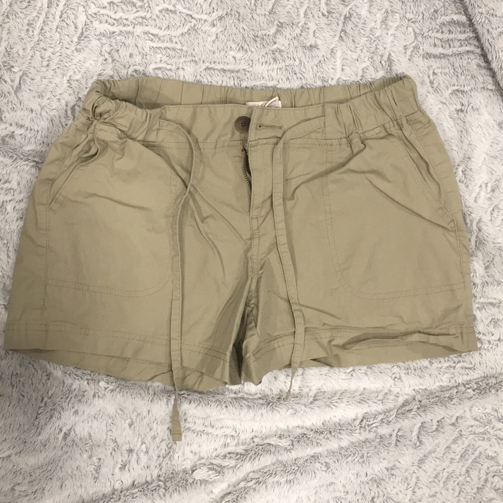 Tan drawstring shorts